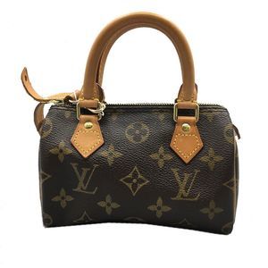 Louis Vuitton Mini Speedy Handbag PVC Coated Canvas Monogram Brown